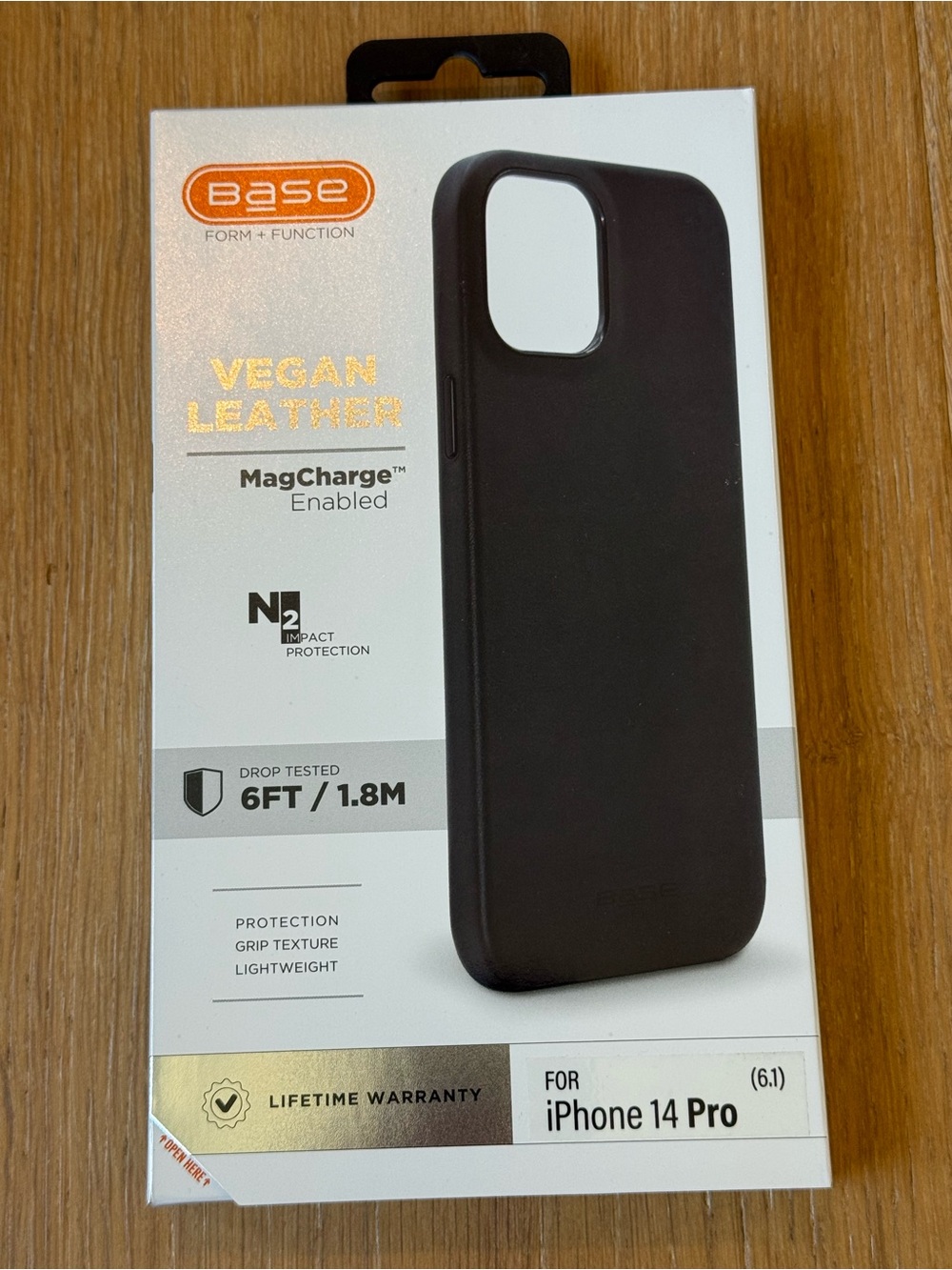 New Base Vegan Leather MagCharge Case iPhone 14 Pro Case Black Case